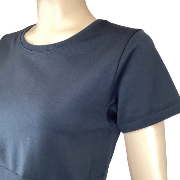 Offline By Aerie Black Crop Top Size Large Stretch Short SLeeve - Picture 5 of 6